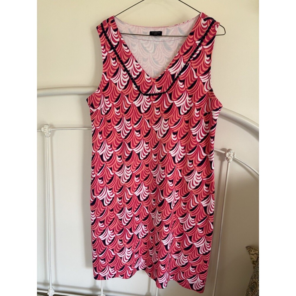 Talbots coastal Nautical Beach resort Tank Dress 100% Cotton LP Petite